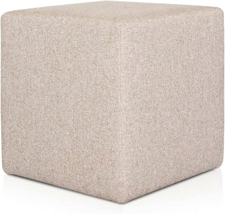Deshome Pouf hocker Fussstütze 43x43x44 cm Wasserabweisender Stoff: Modernes Design Pouf für Sofa Wo
