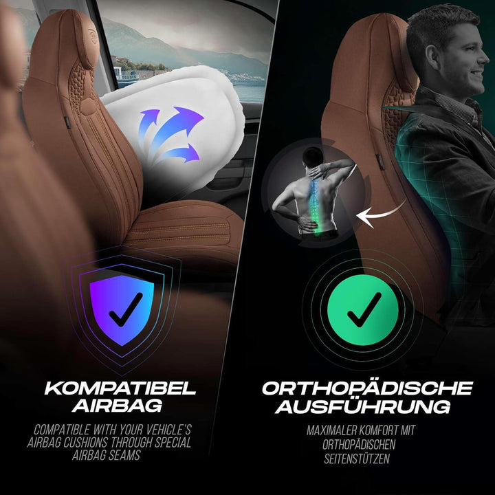Wohnmobil Sitzbezüge kompatibel mit FIAT Ducato, Citroën Jumper, Peugeot Boxer - Schonbezüge Set aus
