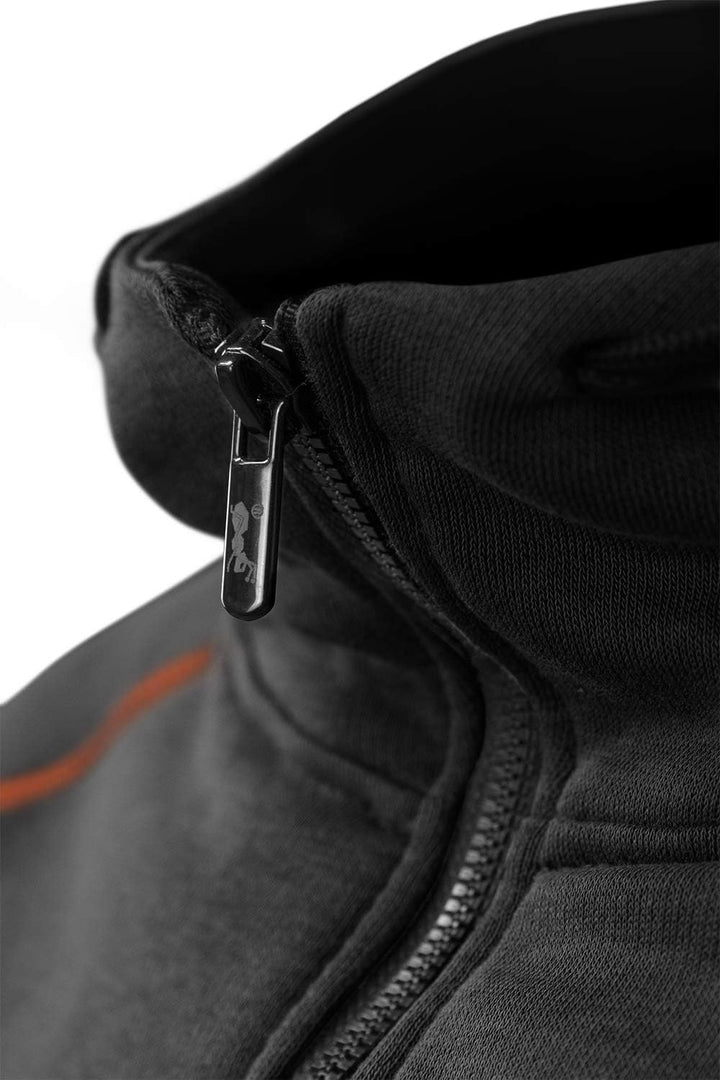 strongAnt Hoodie mit Reissverschluss für Herren warme Fleece Jacke mit Kapuze XS Schwarz / Orange, X