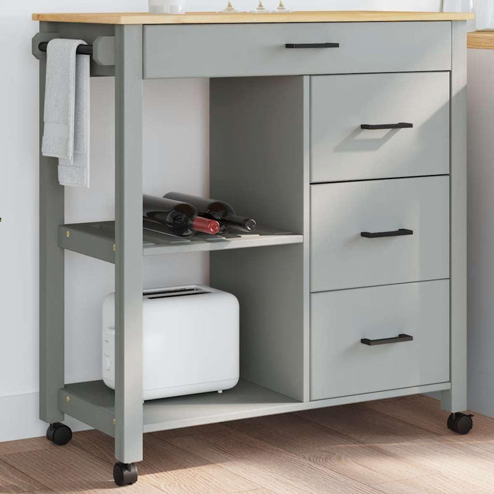 vidaXL Küchenwagen, Servierwagen mit viel Stauraum, Beistellwagen für Küche Wohnzimmer Badezimmer, T
