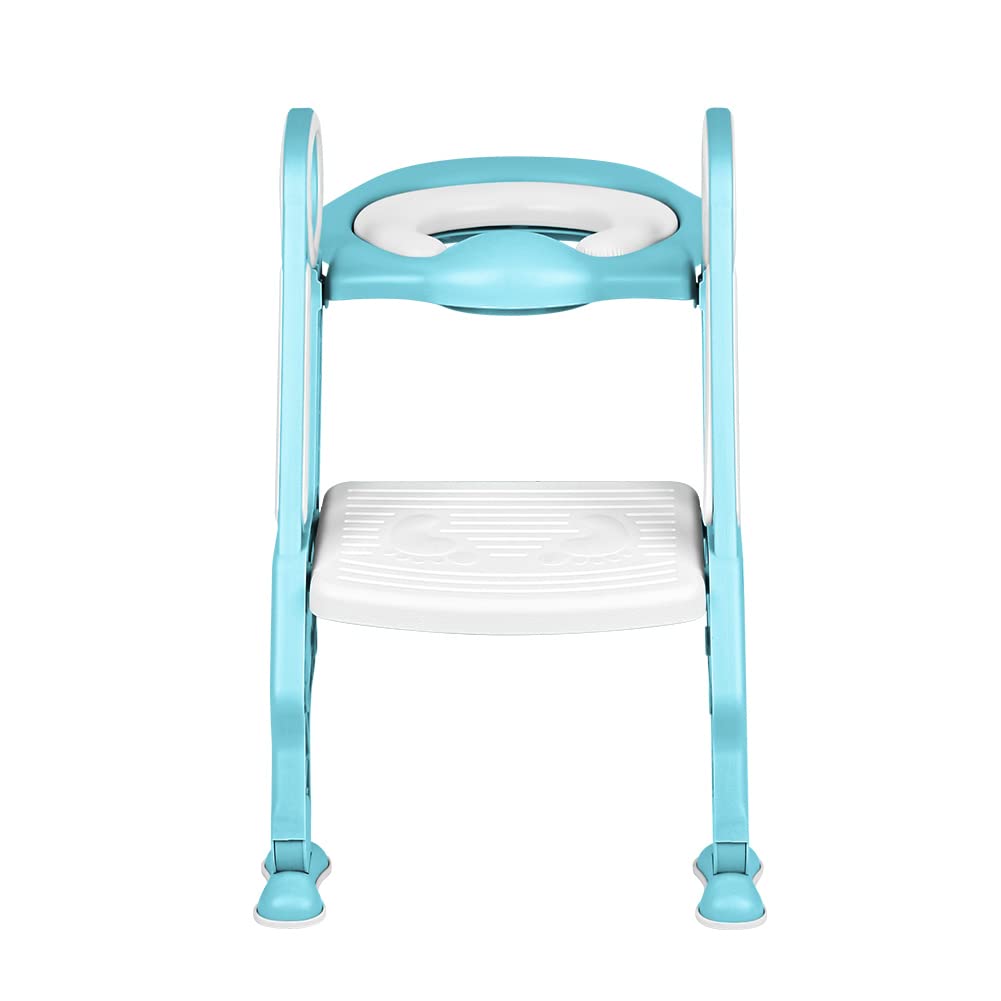Toilettensitz Kinder mit Treppe Faltbar Töpfchentrainer Höhenverstellbar WC Trainer mit PU Gepolster