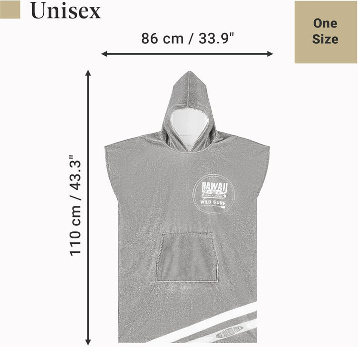 HOMELEVEL Badeponcho Unisex - Surf Poncho aus Baumwolle/Polyester - Handtuch für Erwachsene - Badema
