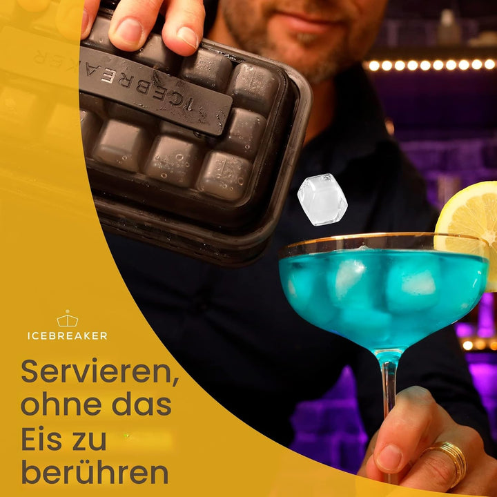 ICEBREAKER POP 2.0 Eiswürfelform mit deckel - Eis herstellen und servieren, ohne das Eis zu berühren