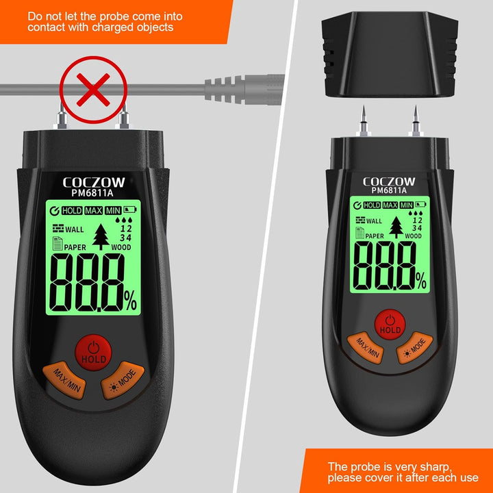 Feuchtigkeitsmessgerät, Feuchtigkeitsmesser Mit Batterie und LCD-Display, geeignet für die schnelle