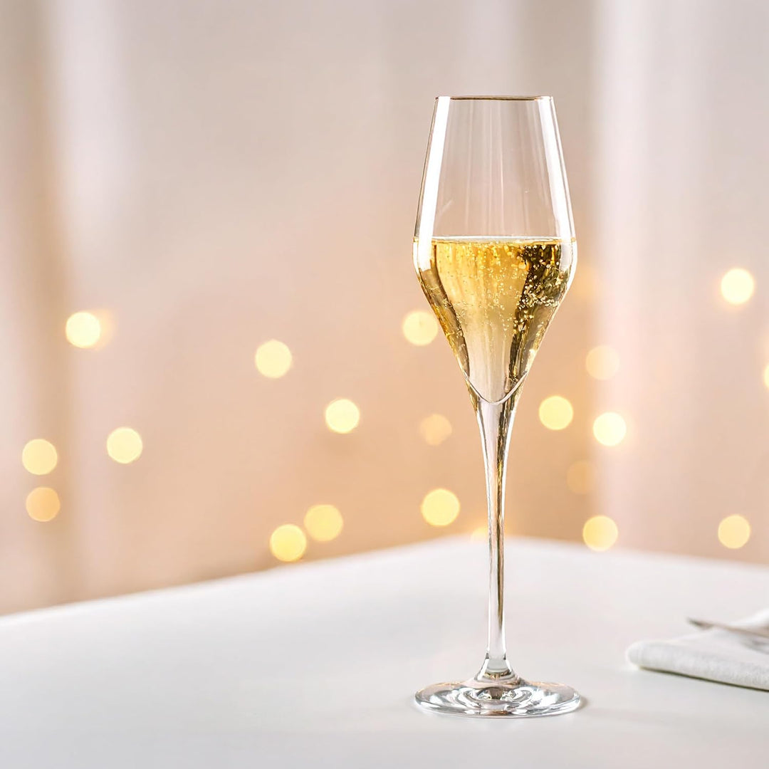 Stölzle Lausitz Champagner Glas Symphony/Elegantes Champagner Gläser Set 6-teilig/Hochwertige Sektgl