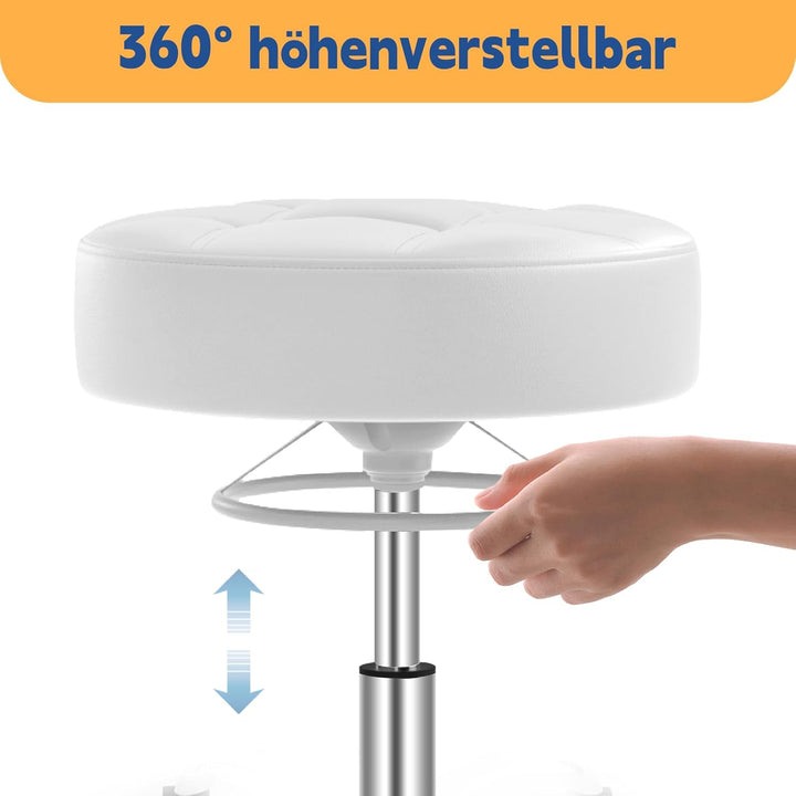 Rollhocker，Hocker höhenverstellbar mit ringheber，Dicker Schaumstoff für weichen Komfort，Stuhl mit Ro