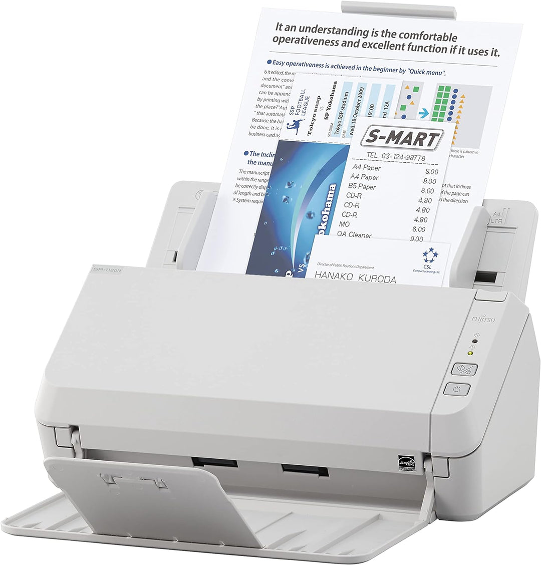 Fujitsu SP-1125N 25ppm Ethernet USB 3.2 A4 Duplex ADF Office Scanner Schwarz Einheitsgrösse