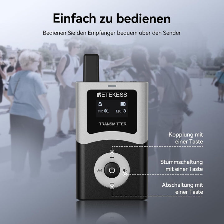 Retekess T130U (T130 4rd) Tour Guide System, Reiseleiter Set (2-32), 2-32