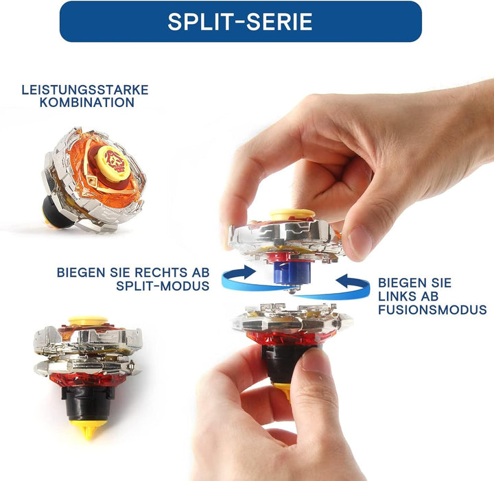 INFINITY NADO Kreisel Serie Split, Metallische Battle Tops Kreisel mit Launcher, Kinderspielzeug Jun