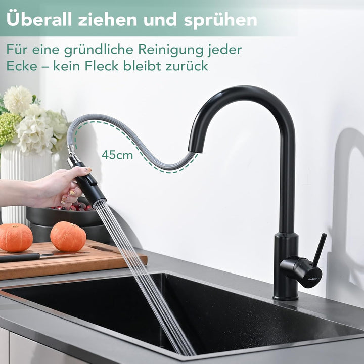 Wasserhahn Küche Küchenarmatur mit ausziehbarer Brause Spültischarmatur, ausziehbarer Wasserhahn, 36
