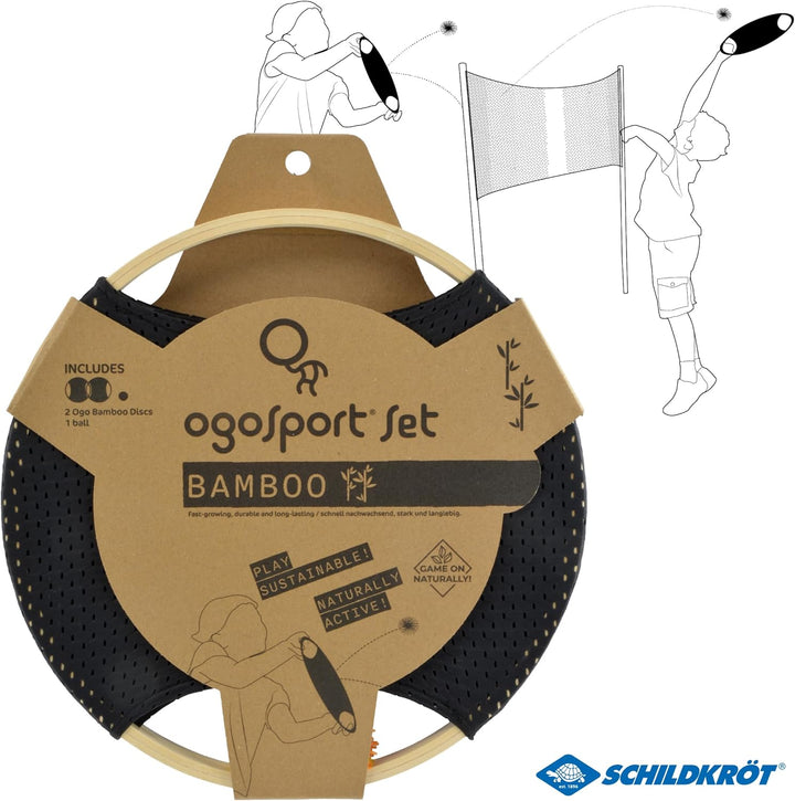 Schildkröt Ogo Sport Bamboo Set I 2 Ogo Scheiben aus FSC Bambus mit elastischem Netz und Wuschelball