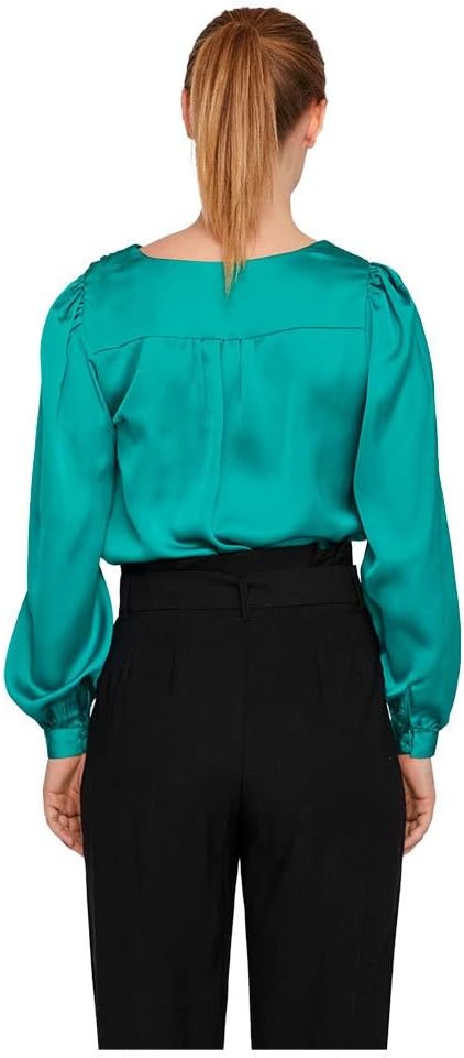 Vila Damen Viellette V-Neck L/S Shirt/Su-Noos Bluse 34 Alhambra, 34 Alhambra