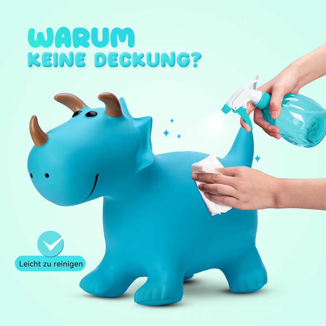 U&C Planet Hüpftier Dinosaurier Hopper Animal Hopper Ride-On für Kinder 1-6, Hochwertiges PVC, trägt