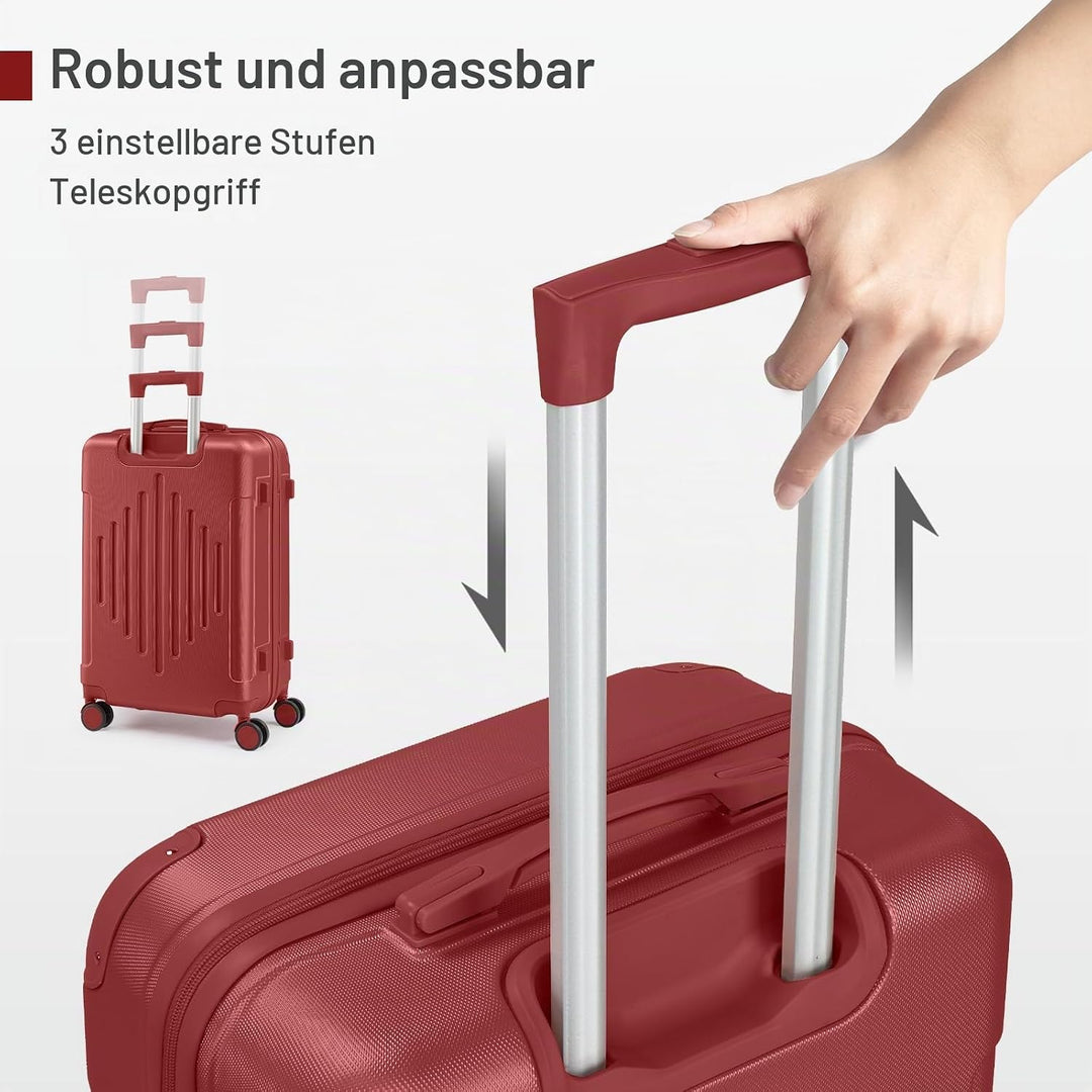LALAHO Kofferset 3 teilig, Reisekoffer Set, Hartschalen Koffer Set aus ABS, Gepäckset mit Teleskopgr