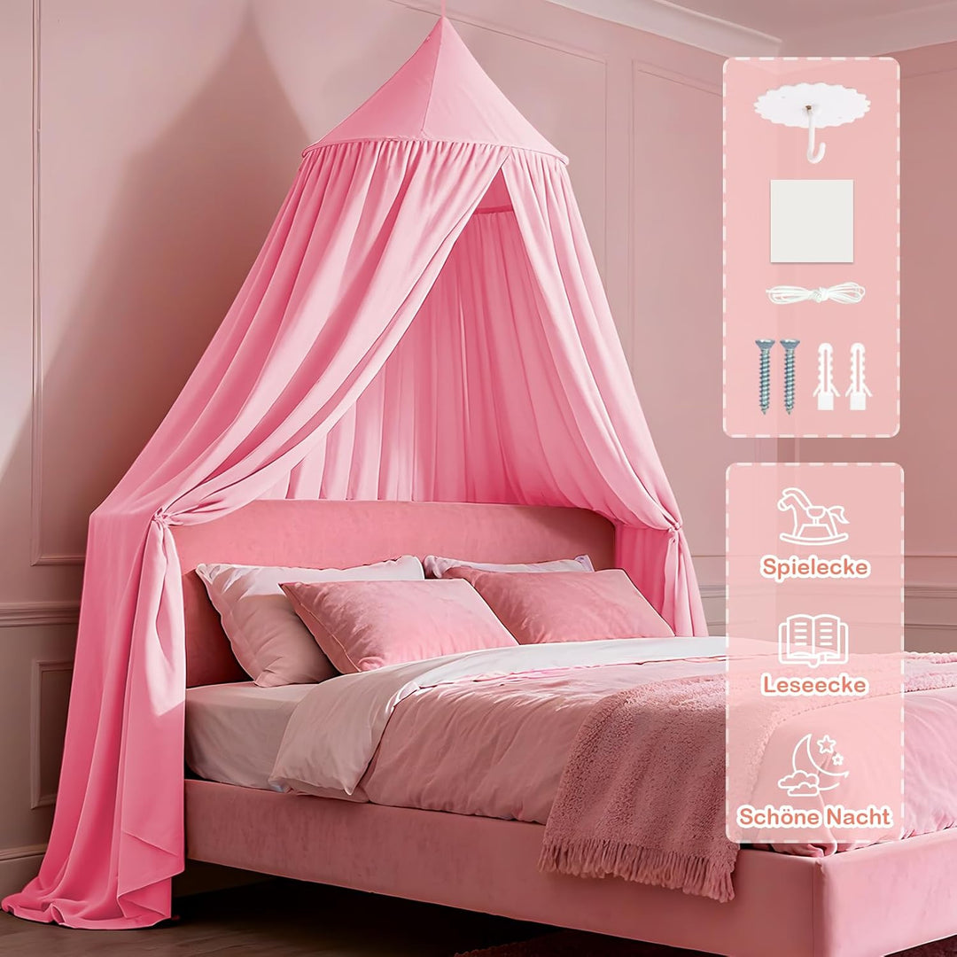 Baldachin Kinderzimmer, Betthimmel Babybett, Hängende Rund Princess Insektennetz Moskitonetz, Himmel