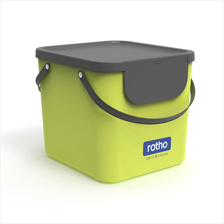Rotho Albula Mülltrennungssystem 40l für die Küche, Kunststoff (PP) BPA-frei, hellgrün/anthrazit, 40