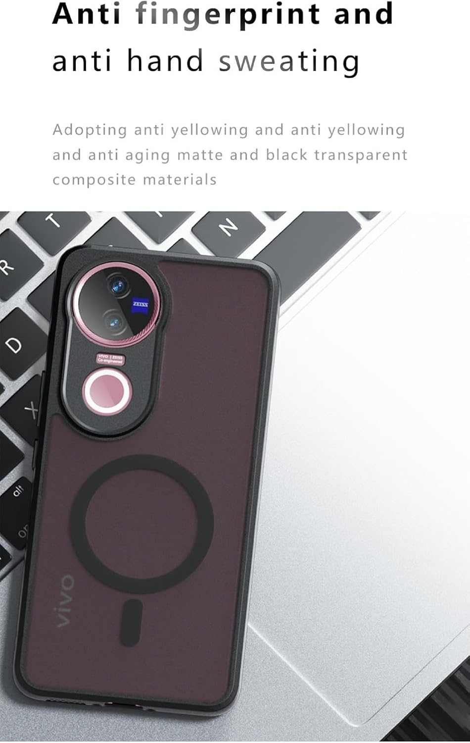 GIOPUEY Magnetische Handyhülle für VIVO V50/VIVO V50e Hülle, Case Kompatibel mit MagSafe, Matte PC Z