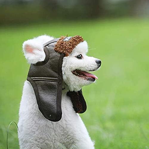 Leconpet Hund Fliegermütze, Hund Winter Pilotenmütze mit Ohrenklappen für kaltes Wetter (XXL, Schwar