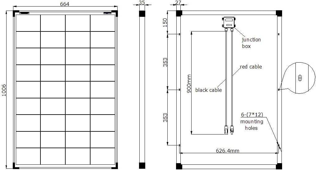 enjoy solar® Poly 100W 12V Polykristallin Solarpanel Solarzelle 100Watt ideal für Wohnmobil, Gartenh