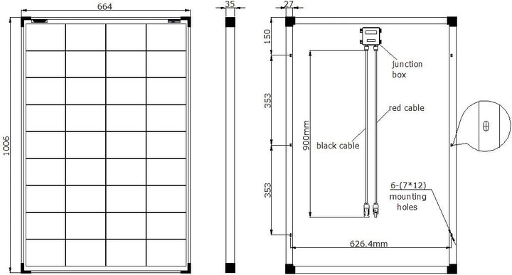 enjoy solar® Poly 100W 12V Polykristallin Solarpanel Solarzelle 100Watt ideal für Wohnmobil, Gartenh