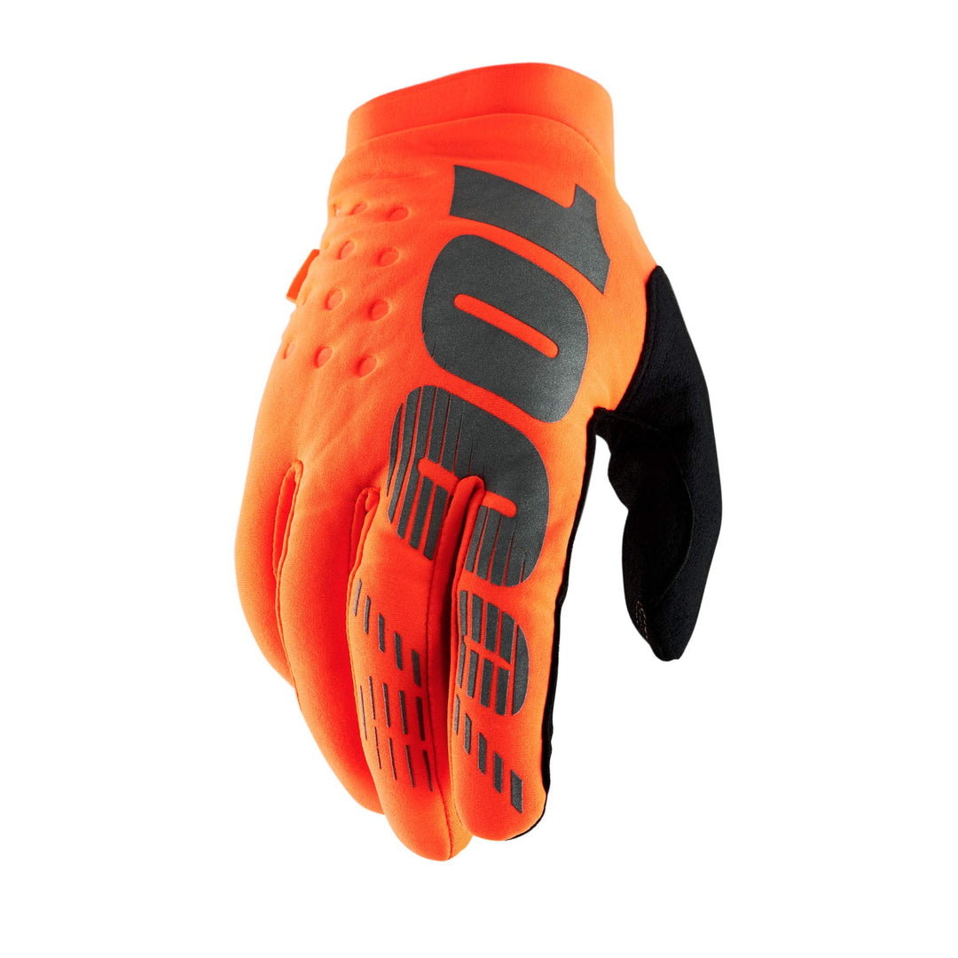 100% GUANTES Unisex-Erwachsene Brisker Gloves XL Handschuhe, Orange/Schwarz (Fluo Orange/Black (Mehr