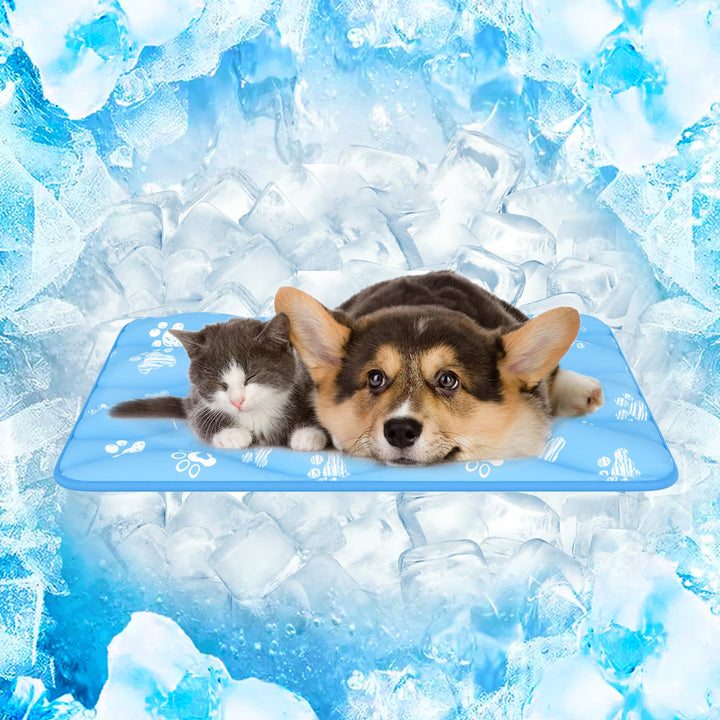 Rywell Kühlmatte für Hunde und Katzen, 60x45 cm, feuchtigkeitsableitend, mit Farbwechsel & selbstküh
