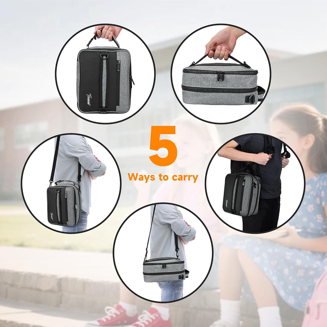 Kato Tirrinia Erweiterbare Kühltasche, Isolierte 9,5L(18 Dosen) Lunchtasche Klein für Unterwegs Arbe