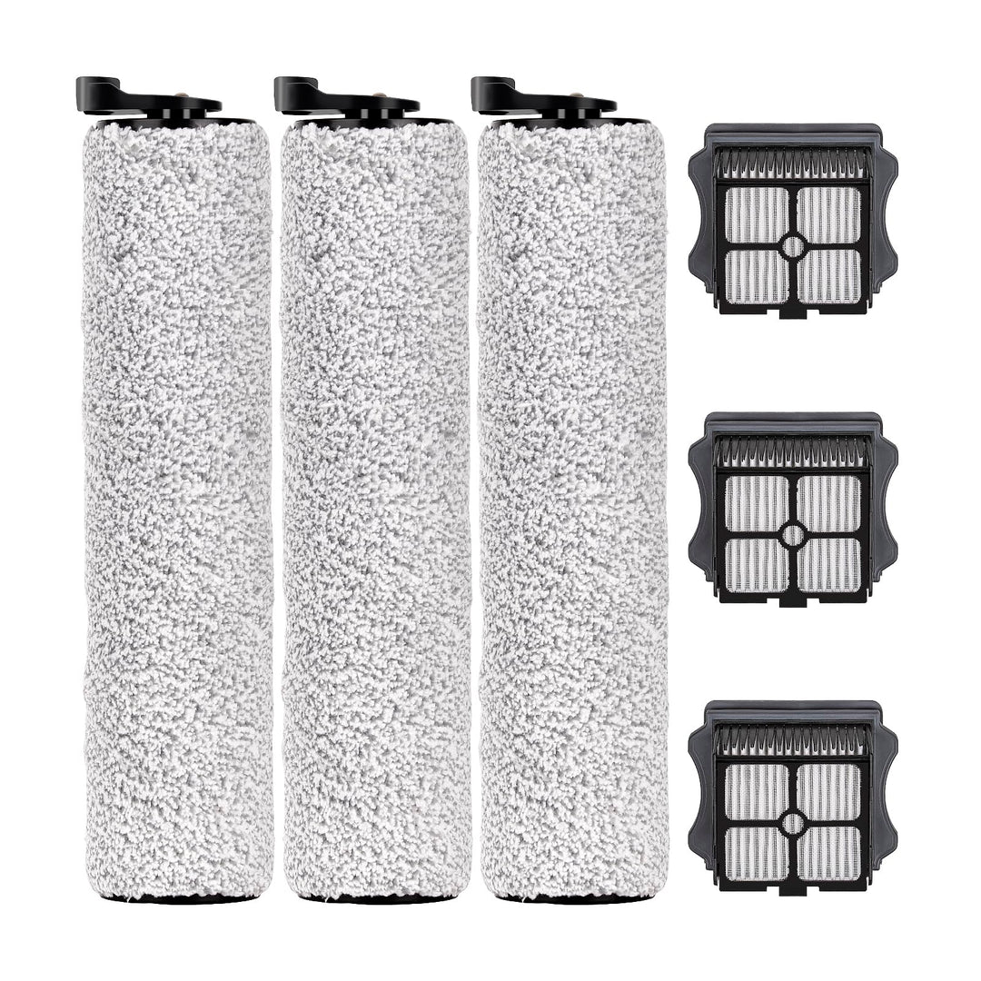 (6 Stück) Floor One S3 Ersatz Bürstenrollen und HEPA Filter kompatibel mit Tineco Floor One S3, iFlo