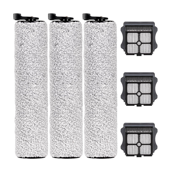 (6 Stück) Floor One S3 Ersatz Bürstenrollen und HEPA Filter kompatibel mit Tineco Floor One S3, iFlo