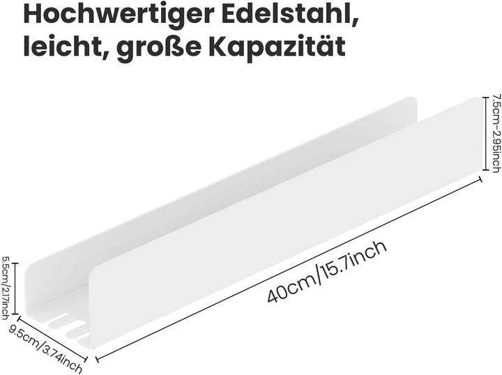 REKITA Duschablage ohne Bohren, Badezimmer Organizer 40 cm, Duschablage Edelstahl mit 4 Abnehmbaren
