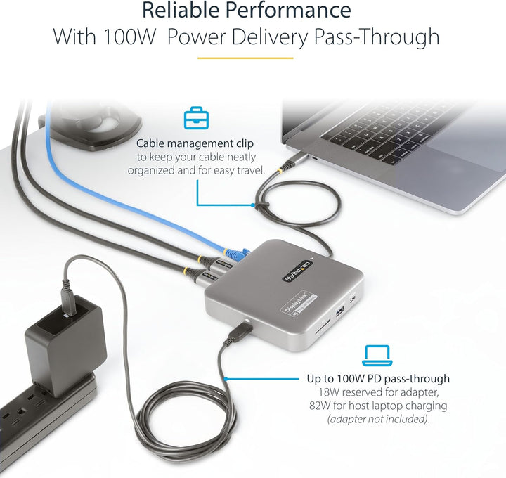 StarTech 7-in-1 USB-C DisplayLink Dockingstation, Dual 4K 60Hz HDMI-Dock für MacBook M1 bis M4 und W