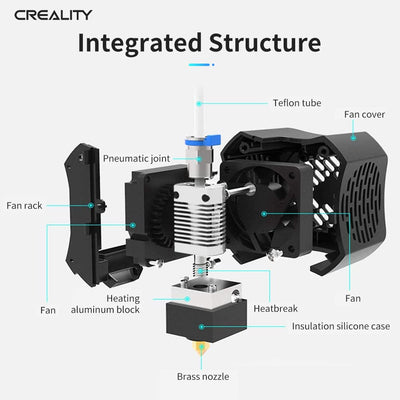 Creality Offiziell Ender 3 V2 Full Hotend Kit, 3D Drucker Extruder Kit mit Capricorn Bowden PTFE Sch