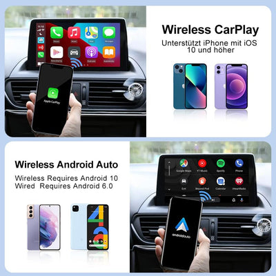 Carlinkit 4.0 Wireless Apple CarPlay & Android Auto 2-in-1-Adapter, für kabelgebundene CarPlay-Autos