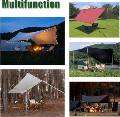 HIKEMAN Teleskopstange für Zelte Tarp - Campingstangen für Planen Markise Baldachin Veranda Sonnense