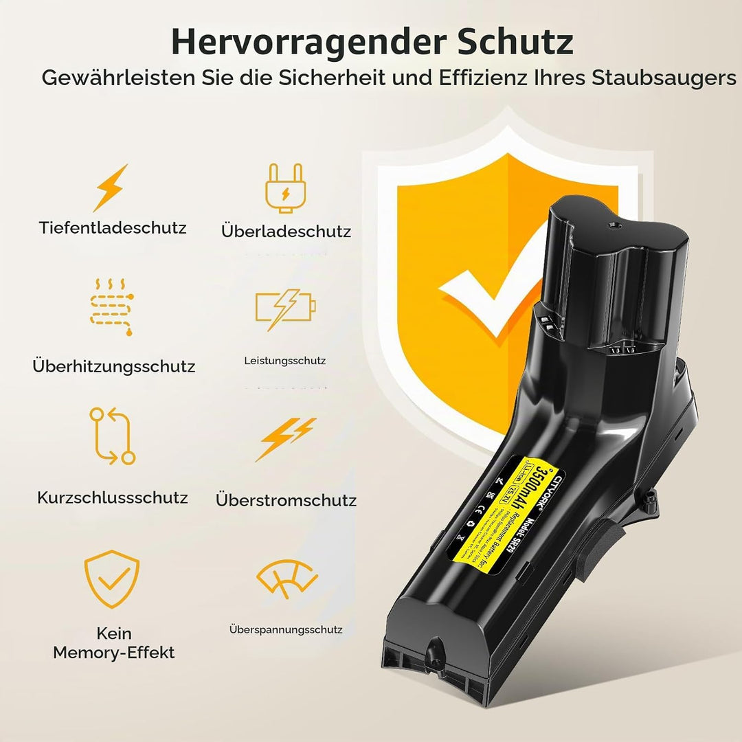 CITYORK 25.2V/3500mAh Ersatz Akku für Philips SpeedPro Max, Max Aqua/Stick Series, für Philips XC704