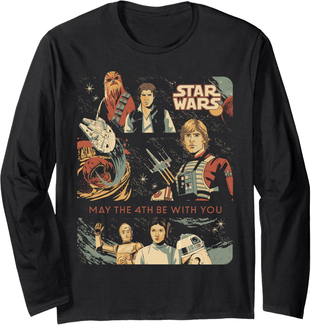 Star Wars May the 4th Be With You Classic Vintage Art Langarmshirt