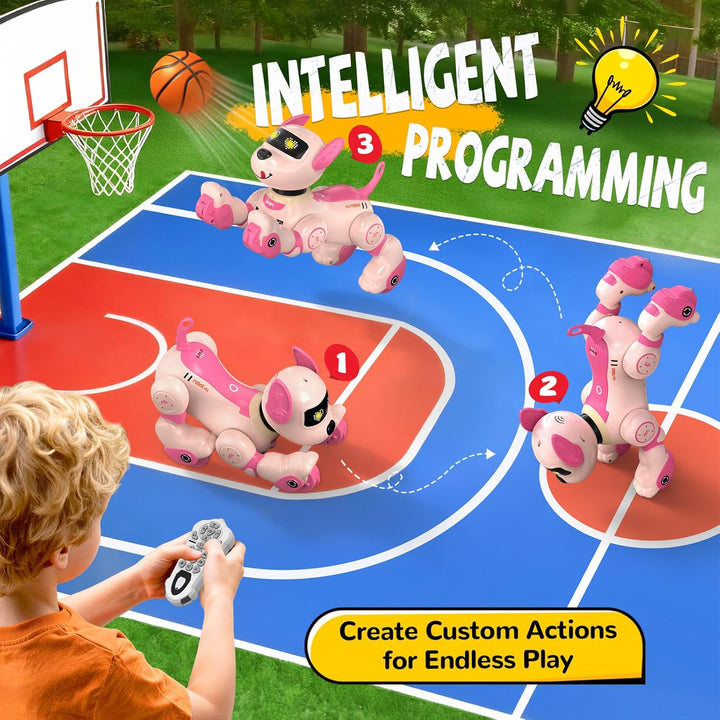 anysun Roboter Hund, Roboterhund Wiederaufladbar, Programmierbares Roboter-Spielzeug mit Follow-Funk
