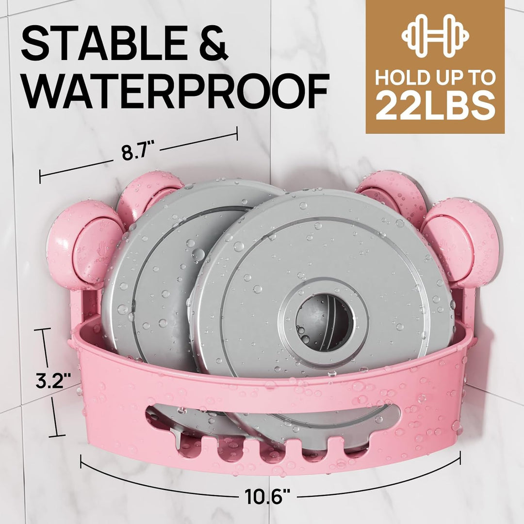 LEVERLOC Duschablage Saugnapf 2 Stück Badregal Duschkorb ohne Bohren Max Hold 10 KG Bad Duschablage