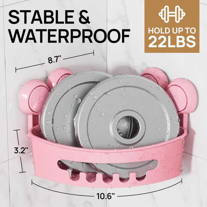LEVERLOC Duschablage Saugnapf 2 Stück Badregal Duschkorb ohne Bohren Max Hold 10 KG Bad Duschablage