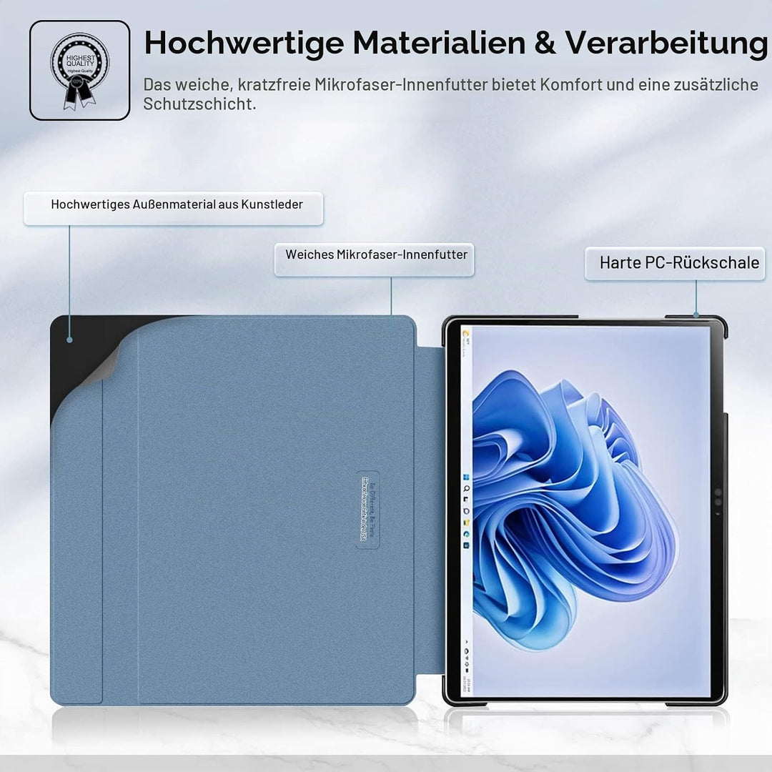 Fintie Hülle für Microsoft Surface Pro 11/10 / 9 (2024-2022) 13 Zoll - Business Schutzhülle mit Hart