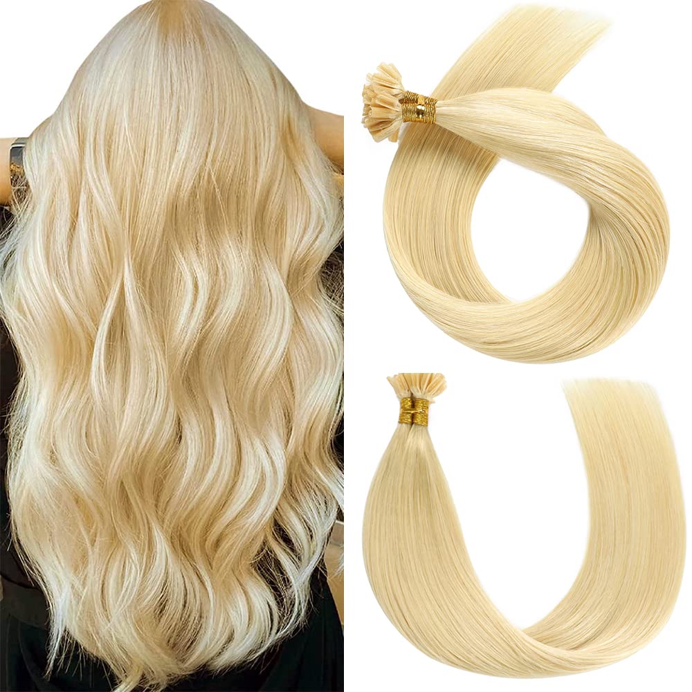 YILITE Bondings Extensions Echthaar 45cm 50g 50 Strähne Remy U Tip Extensions Echthaar Bondings Exte