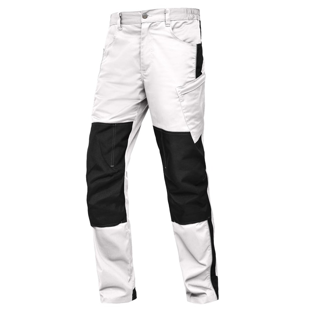 WORK IDEA Herren Stretch-Arbeitshose mit zahlreichen Taschen und Werkzeugtaschen Weiss 42, Weiss 42