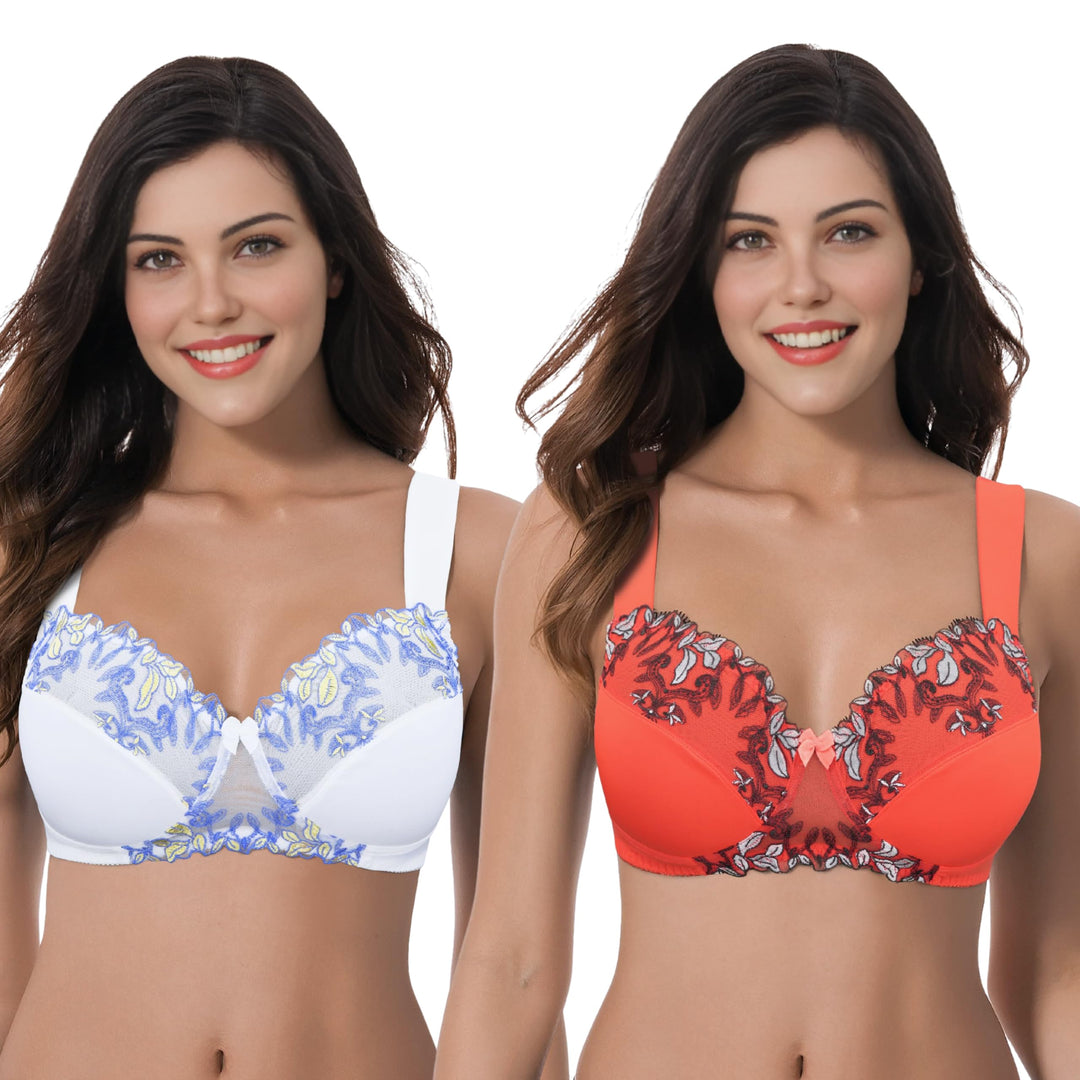 Curve Muse Minimizer Kabellos Ungefütterter BH-x2 | Verstellbare Träger, Haken-Verschluss, Nylon, Mi