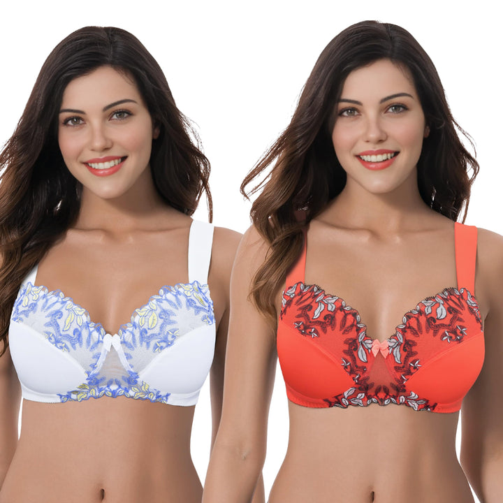 Curve Muse Minimizer Kabellos Ungefütterter BH-x2 | Verstellbare Träger, Haken-Verschluss, Nylon, Mi