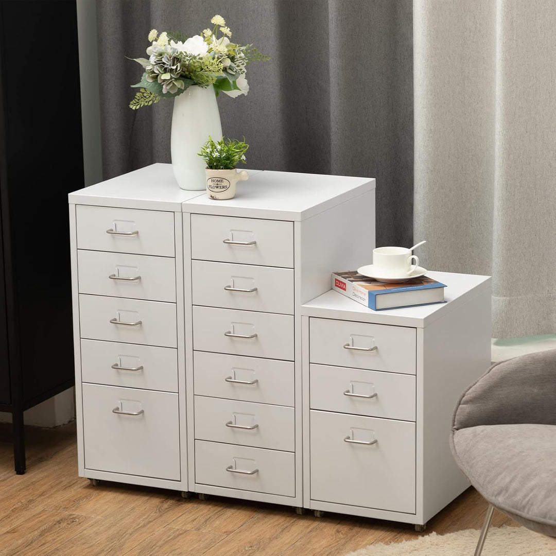 HollyHOME Mobiler Aktenschrank mit 5 Schubladen, rollender Aktenorganisator, Aufbewahrungsschrank au