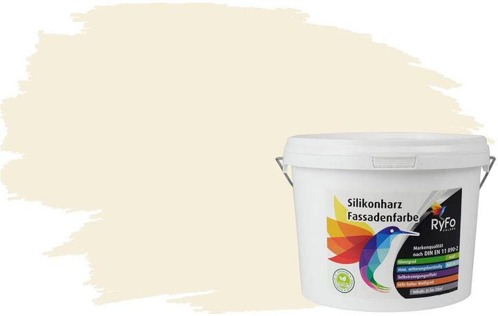 RyFo Colors Silikonharz Fassadenfarbe Lotuseffekt Trend Weisstöne Alabasterweiss 3l - bunte Fassaden