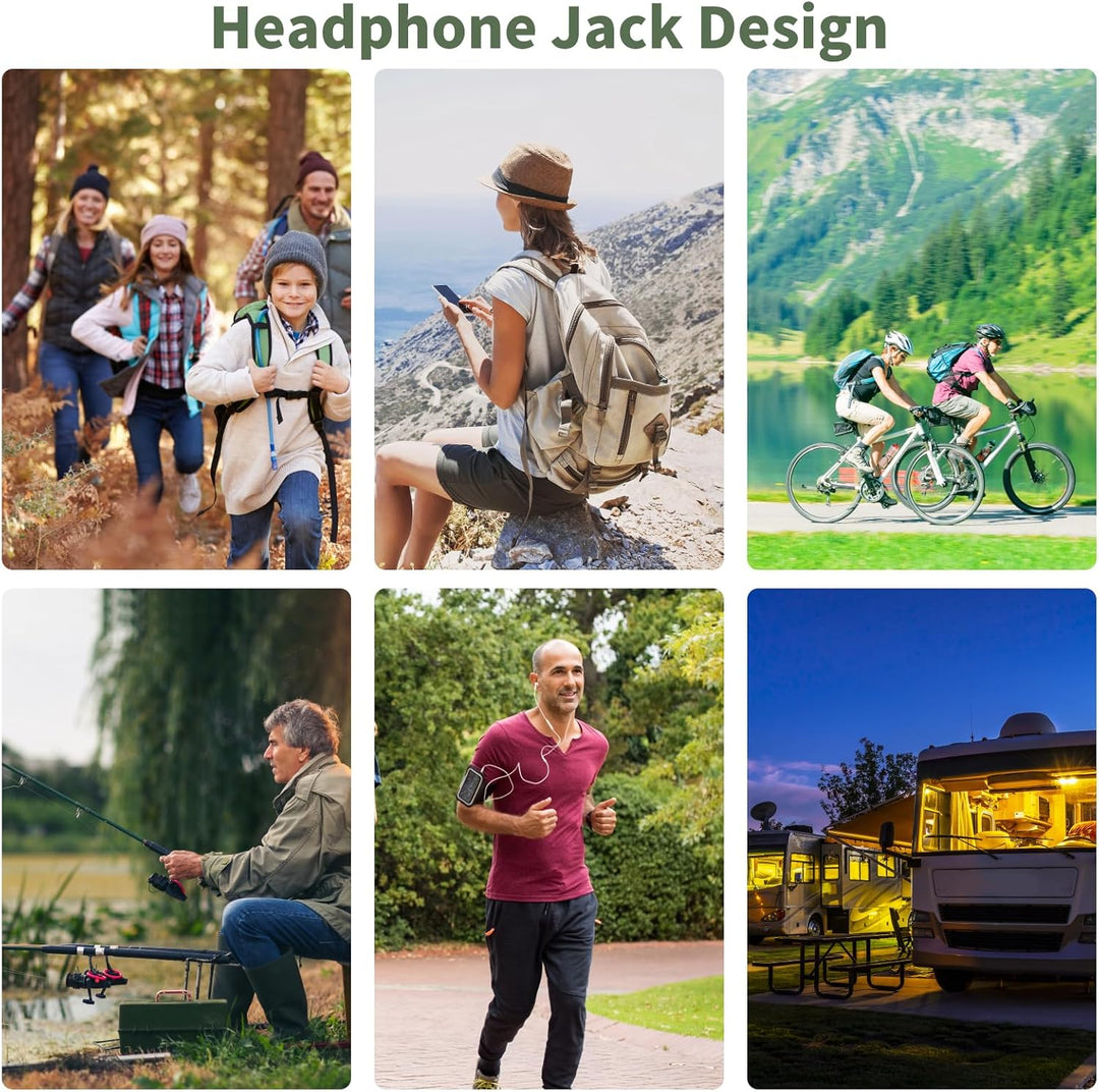 BOROCO Notfall-Solarradio, Selbstbetriebenes Kurbelradio mit LED-Taschenlampe, SOS-Alarm,AM/FM Wette