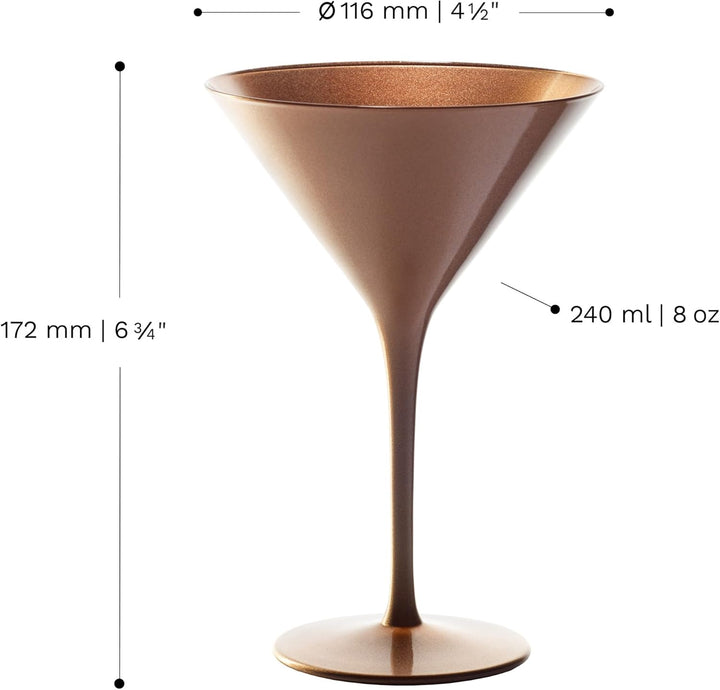Stölzle Lausitz Cocktailschale Elements 240ml I Martini Gläser 6er Set I bronze I Cocktailgläser spü