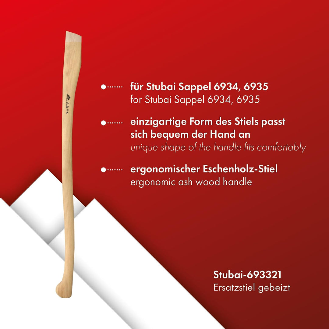Stubai 693321 Eschenstiel 1100 mm gebeizt zu 6934/6935, Braun, 28 x 13 x 13 cm