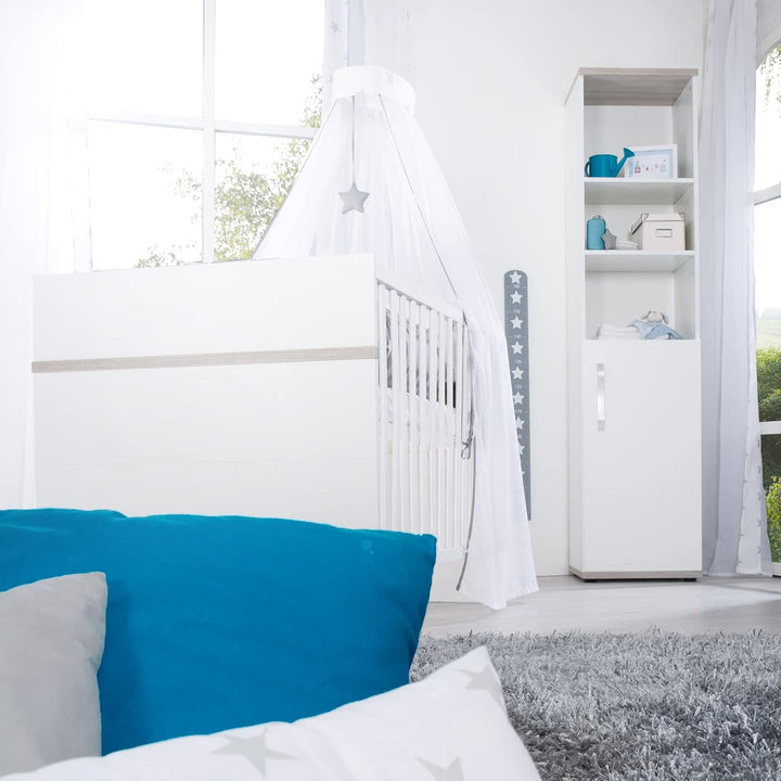 roba Kombi-Kinderbett 'Moritz', 70x140cm, Babybett, weiss, höhenverstellbar, 3 Schlupfsprossen, Komb